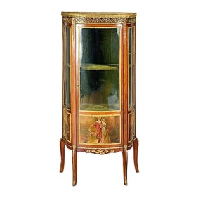 A Louis Xv Style Giltwood And Vernis Martin Vitrine