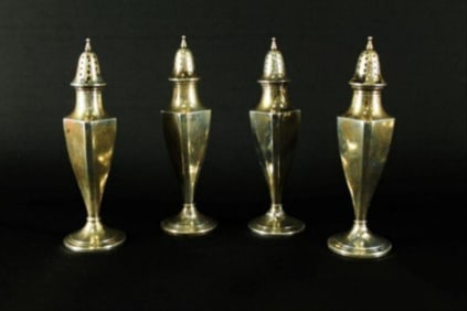 Set Of 4 Sterling Salt Shakers