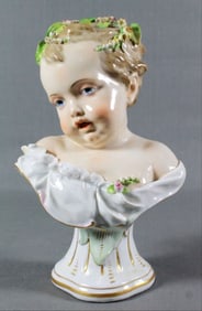 Meissen Continental Porcelain Kinderbusts Emblematic Of