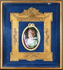 Framed Porcelain Portrait Miniature