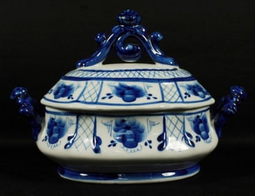 Russian Porcelain Bowl With Cover