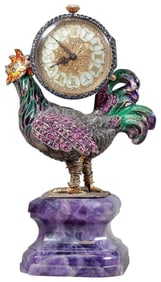 Enamel Rooster Clock