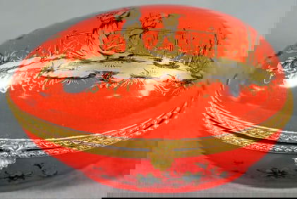 French Porcelain Hinged Egg