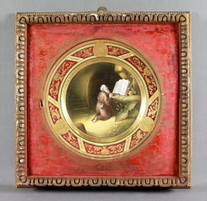 Antique Dresden Framed Cabinet Plate" The