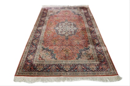 8' X 11' Blue And Red Tabriz Area Ru