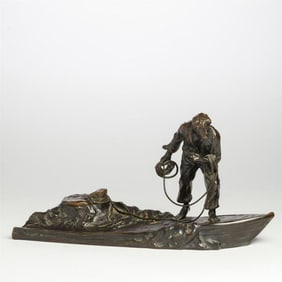 Austrian Bronze Figural Writing Stand, J. Valenta