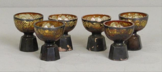 Set Of 6 Silver Overlay Glasses