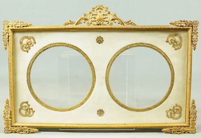 Ornate Antique Victorian French Gilt Bronze Picture