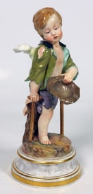 Large Orginal 9" Meissen Figure Of A Boy