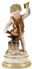 Late 19Th C. Meissen Porcelain Figure Of Putti