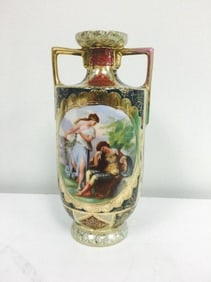 Hand Painted Signed Royal Vienna Vase 8"