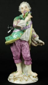 Meissen Figure Of Boy With Flowers