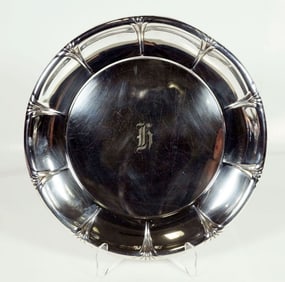 Large 13" Heavy Round Sterling Tray