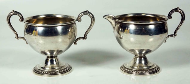 Sterling Sugar And Creamer