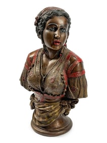 Austrian Cold-Painted Bronze Bust Of Rebecca