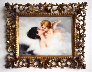 Magnificent Kpm "Cupid Psyche Dream Kiss" Plaque Signed