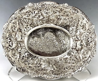 Large Ornate Sterling Silver Bowl