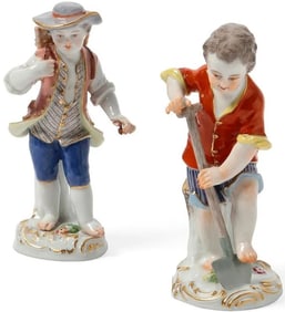 Two Antique 20 Century Meissen German Porcelain Figures