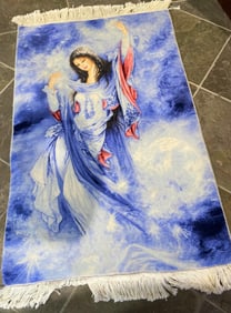 Tabriz Persian Hand Knotted Woven Wool Wall Tapestry Rug