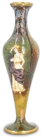 Large 19th C. Antique French Enameled Superb Vase Signed by Gamet