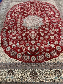 An original Hand Knotted Persian Tabriz Carpet Rug 10 x 8 FT