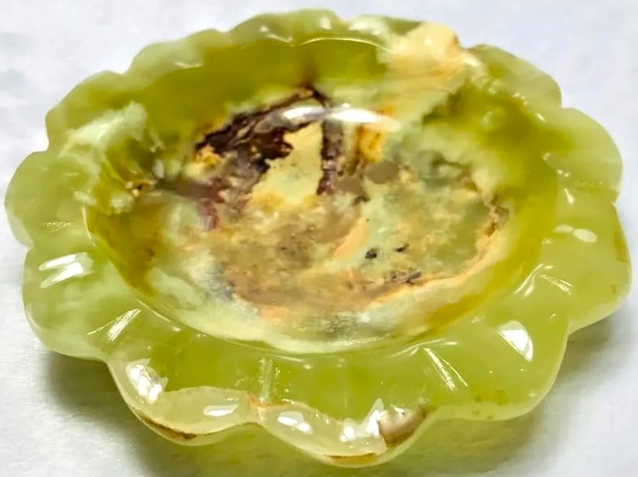 Onyx flower ashtray unique handmade piece 169.3G (1 of 4)