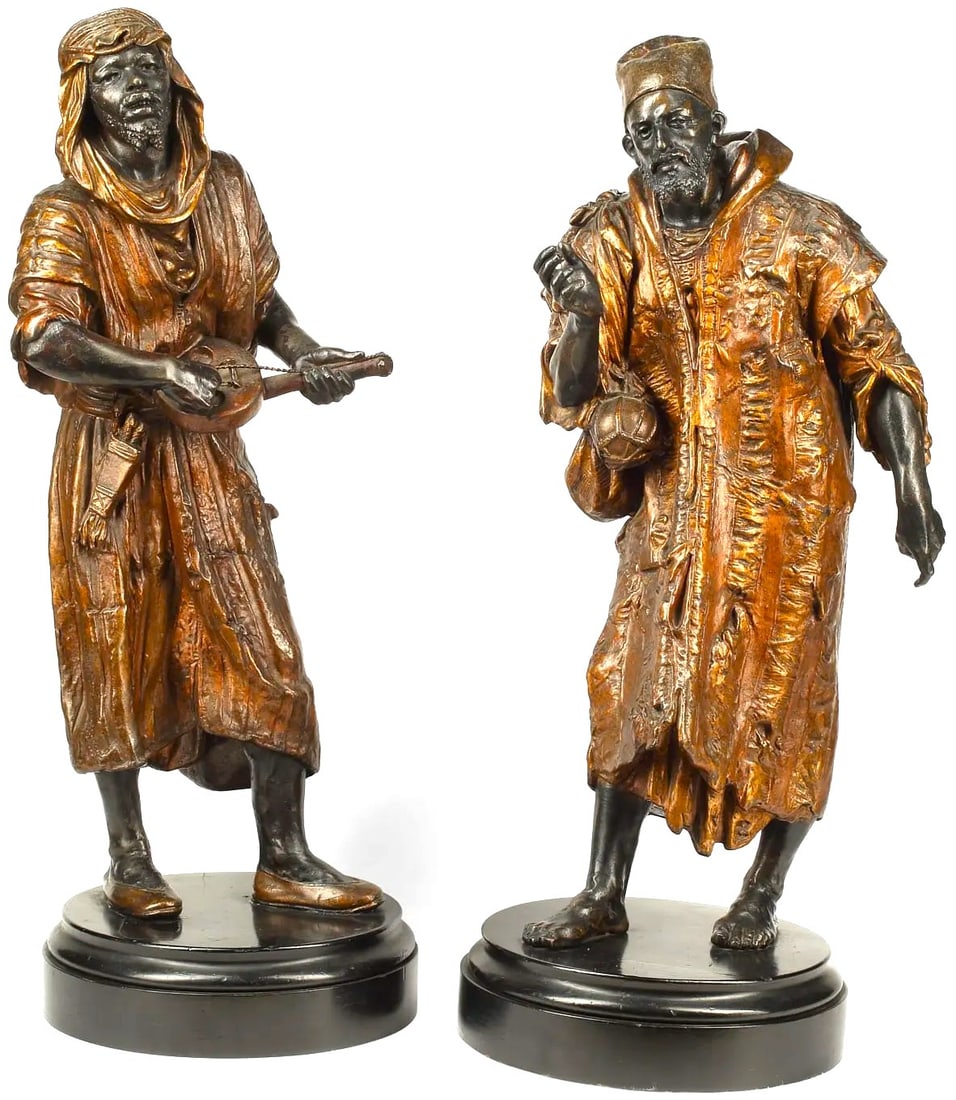 A pair of Austrian Viena Enamel cold painted metal figures (1 of 7)