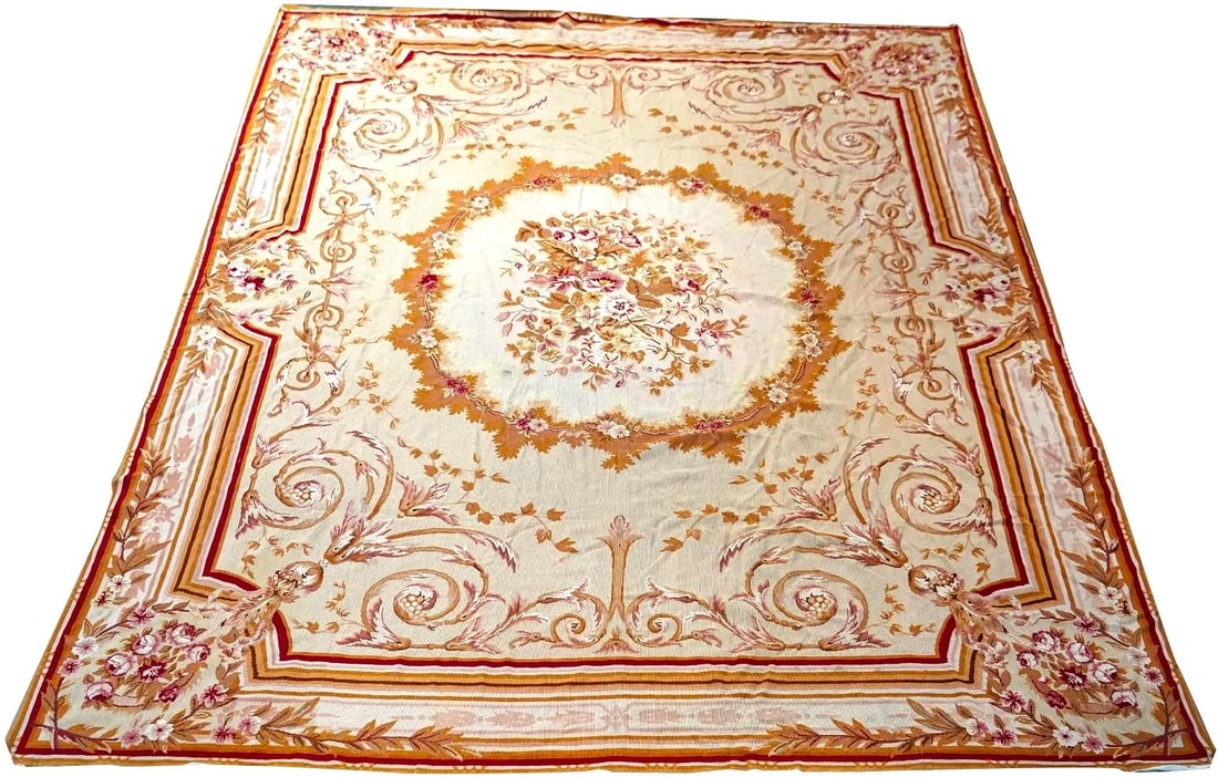 Aubusson Style Floral Tapestry (1 of 5)