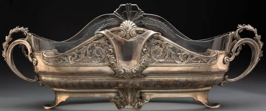 Large 24.5" German Silver-Plated Metal Centerpiece (1 of 3)