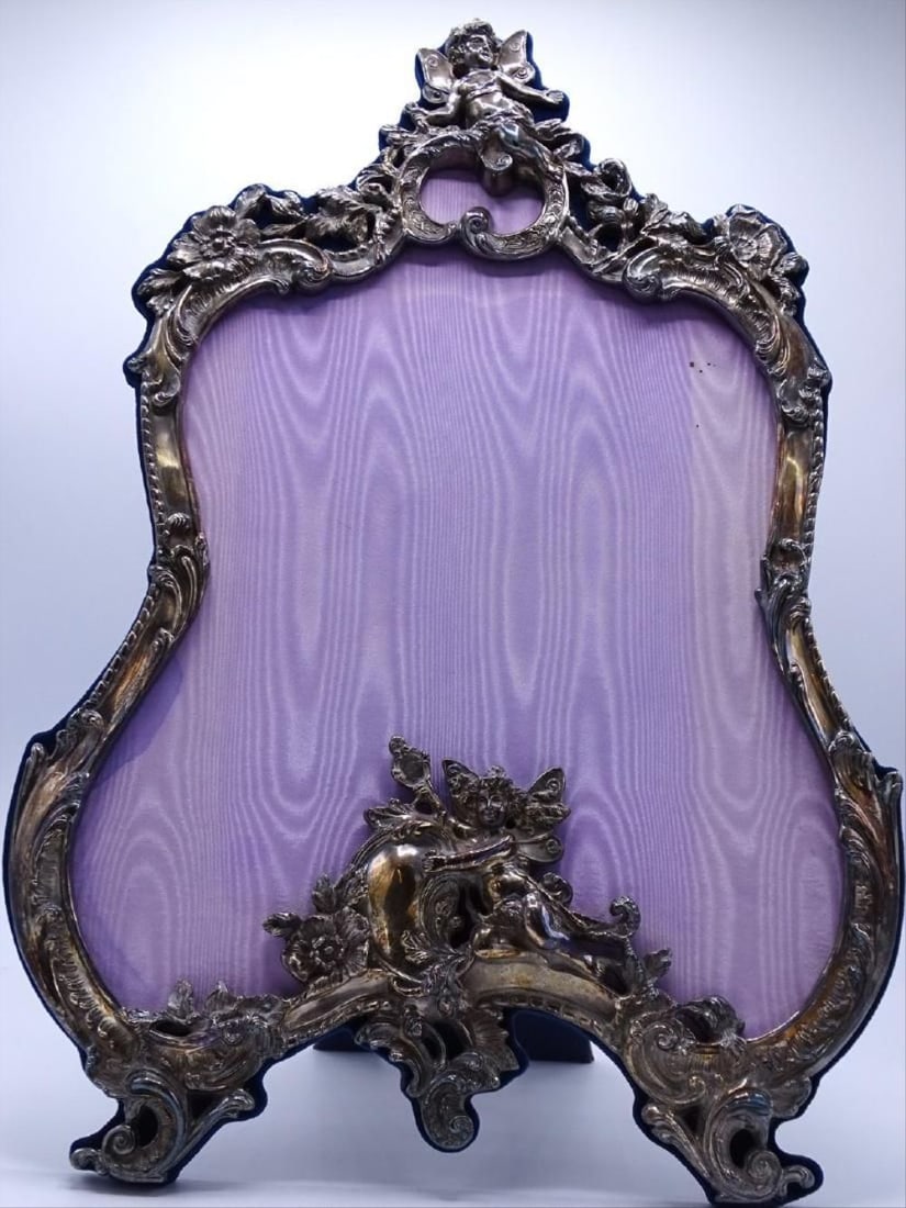 American Sterling Figural Repousse Frame - 3