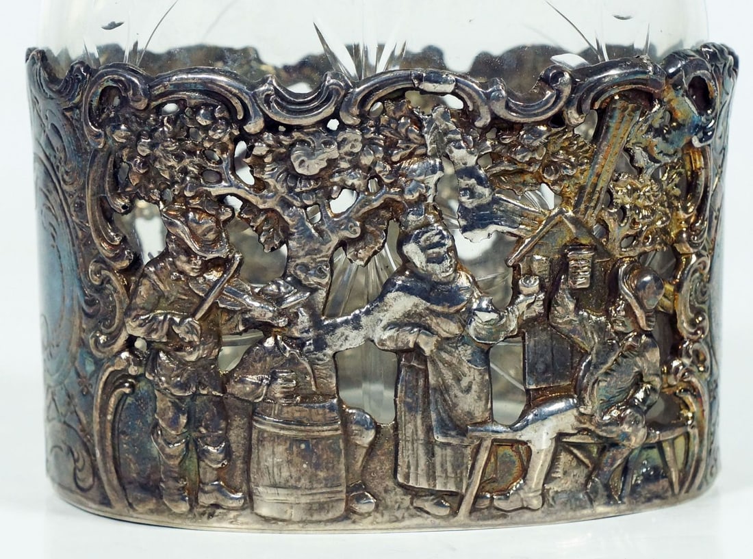 Silverplate Decorated Bottle - 2