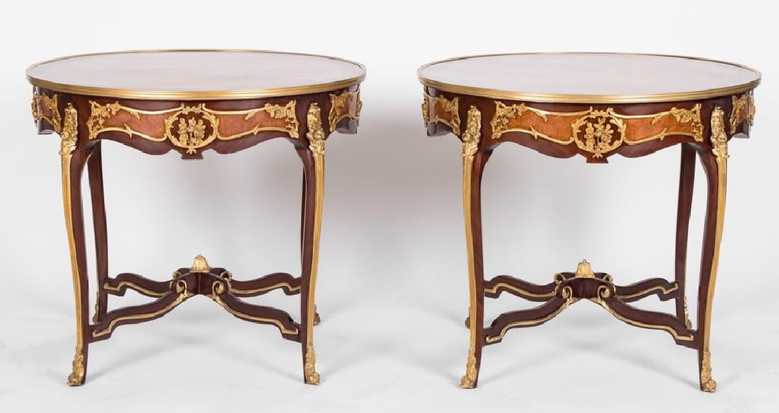 Pair Of Louis Xv Style Gilt Mounted Gueridons (1 of 8)