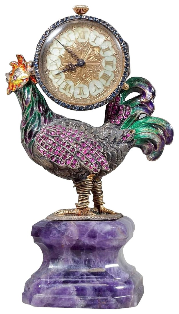 Enamel Rooster Clock (1 of 7)