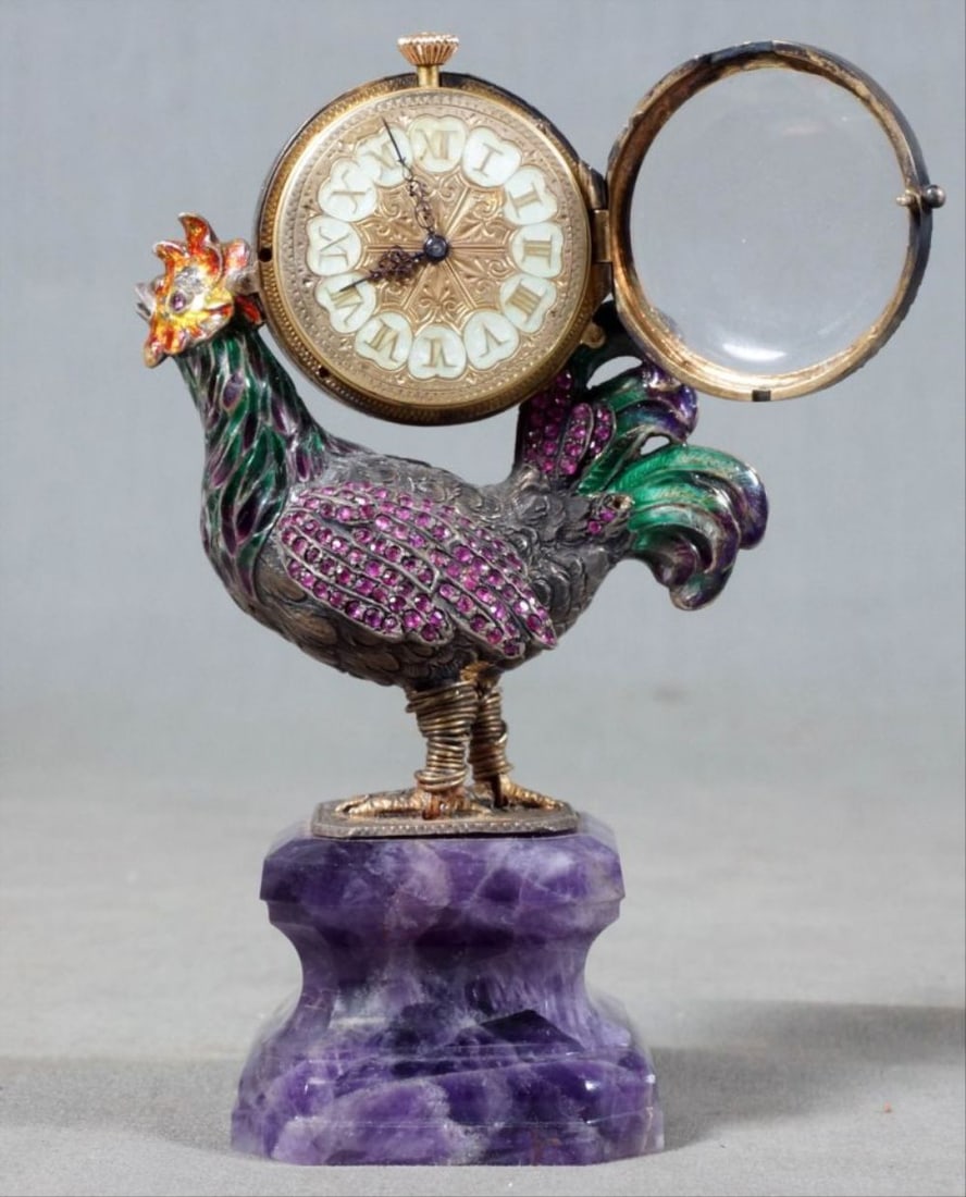 Enamel Rooster Clock - 4