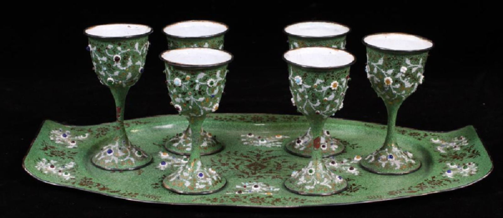 Enameled Wine Set With Tray (1 of 3)