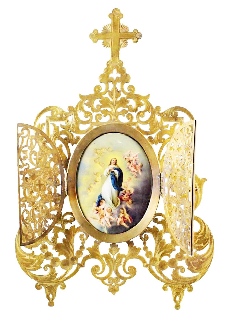 Framed Ecclesiastical Plaque W/ Bronze Frame (1 of 5)