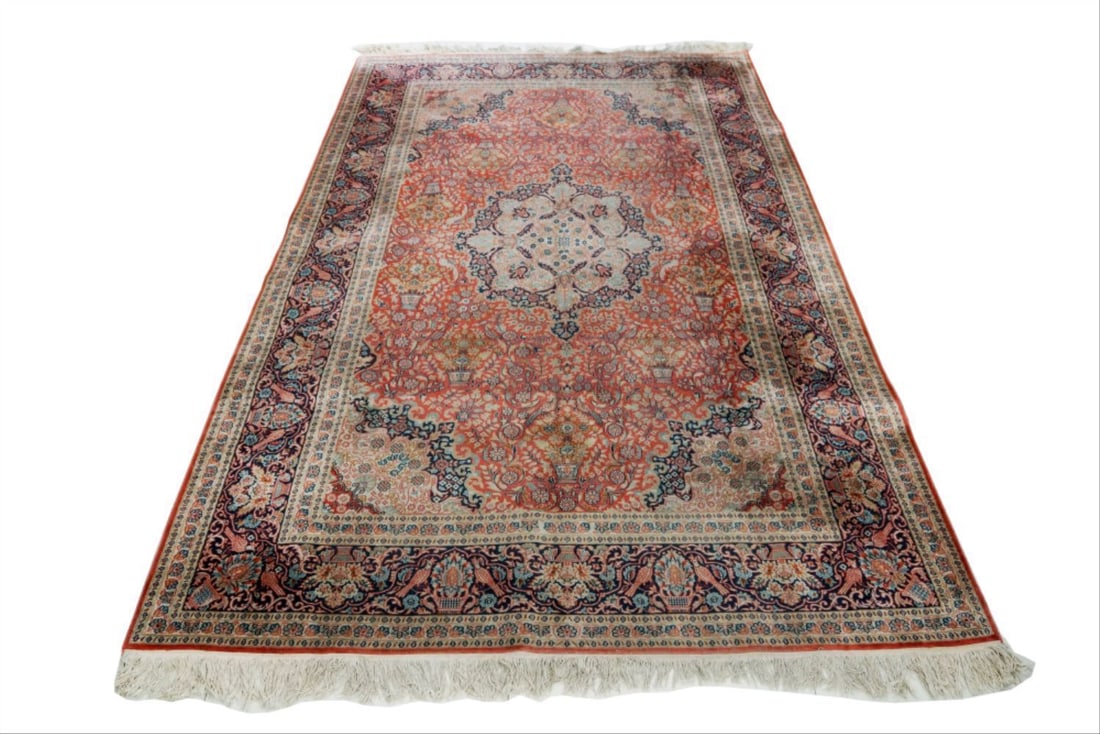 8' X 11' Blue And Red Tabriz Area Ru (1 of 5)