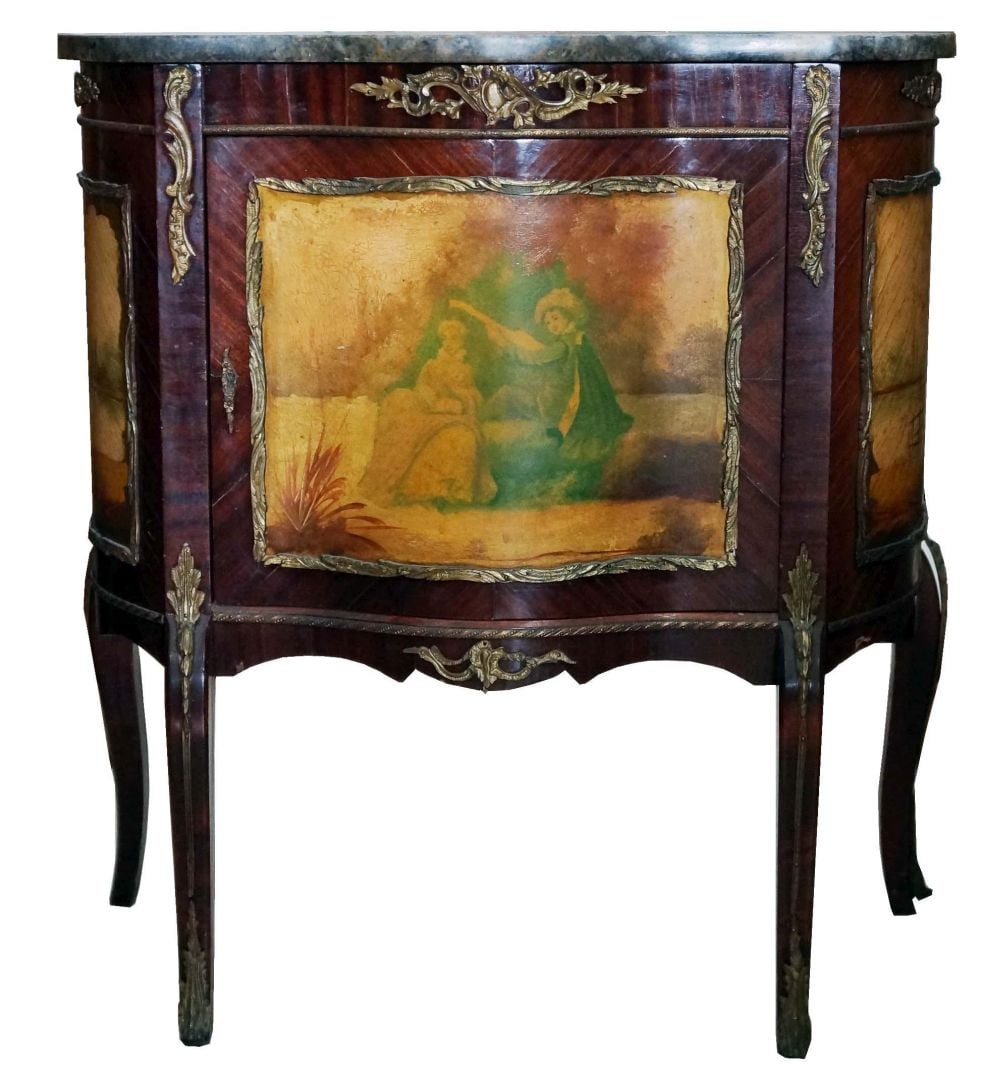 French Style Marble Top Side Cabinet (1 of 5)