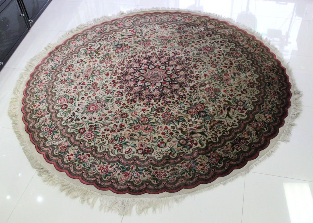 19Th Century Qum Silk Rug (1 of 8)