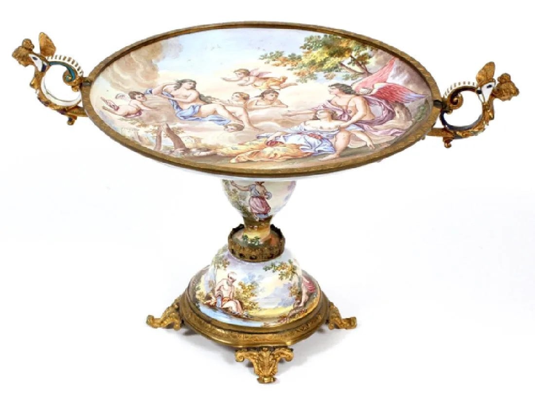 Continental Hand Painted Porcelain Tazza (1 of 3)