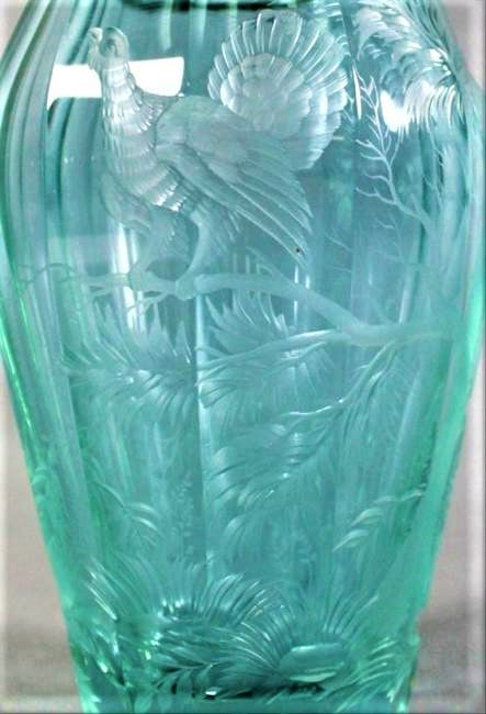 Moser Faceted And Engraved Glass Dichroic Vase: Moser Faceted And Engraved Glass Dichroic Vase, Circa 1957 Marks Moser, 1857-1957, Made In Czechoslovakia 7-1/2 Inches High (19.1 Cm). The Vase Was Designed To Commemorate The 100 Year Anniversary Of