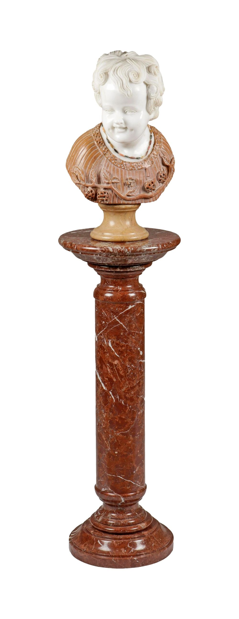 A Marble Bust And Pedestal (1 of 2)