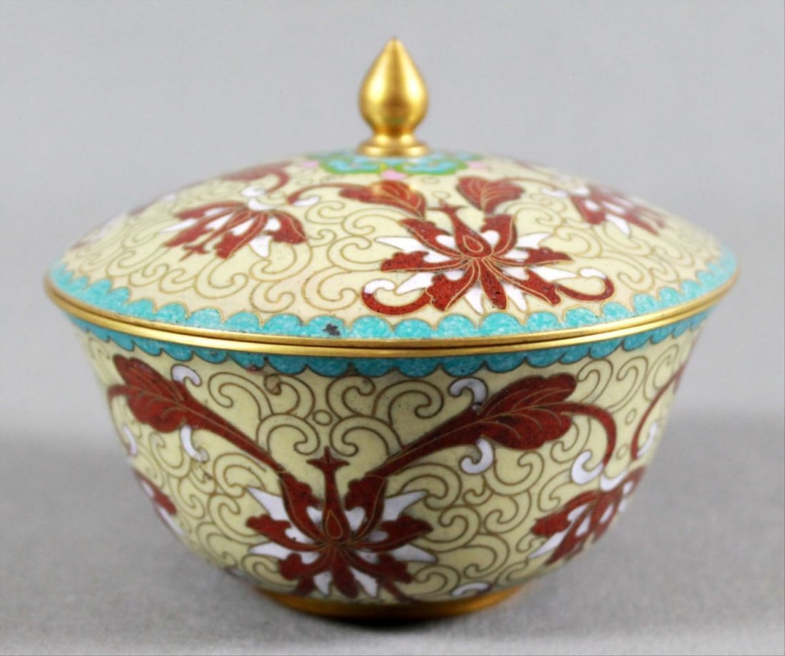 Cloisonne Bowl With Cover (1 of 2)