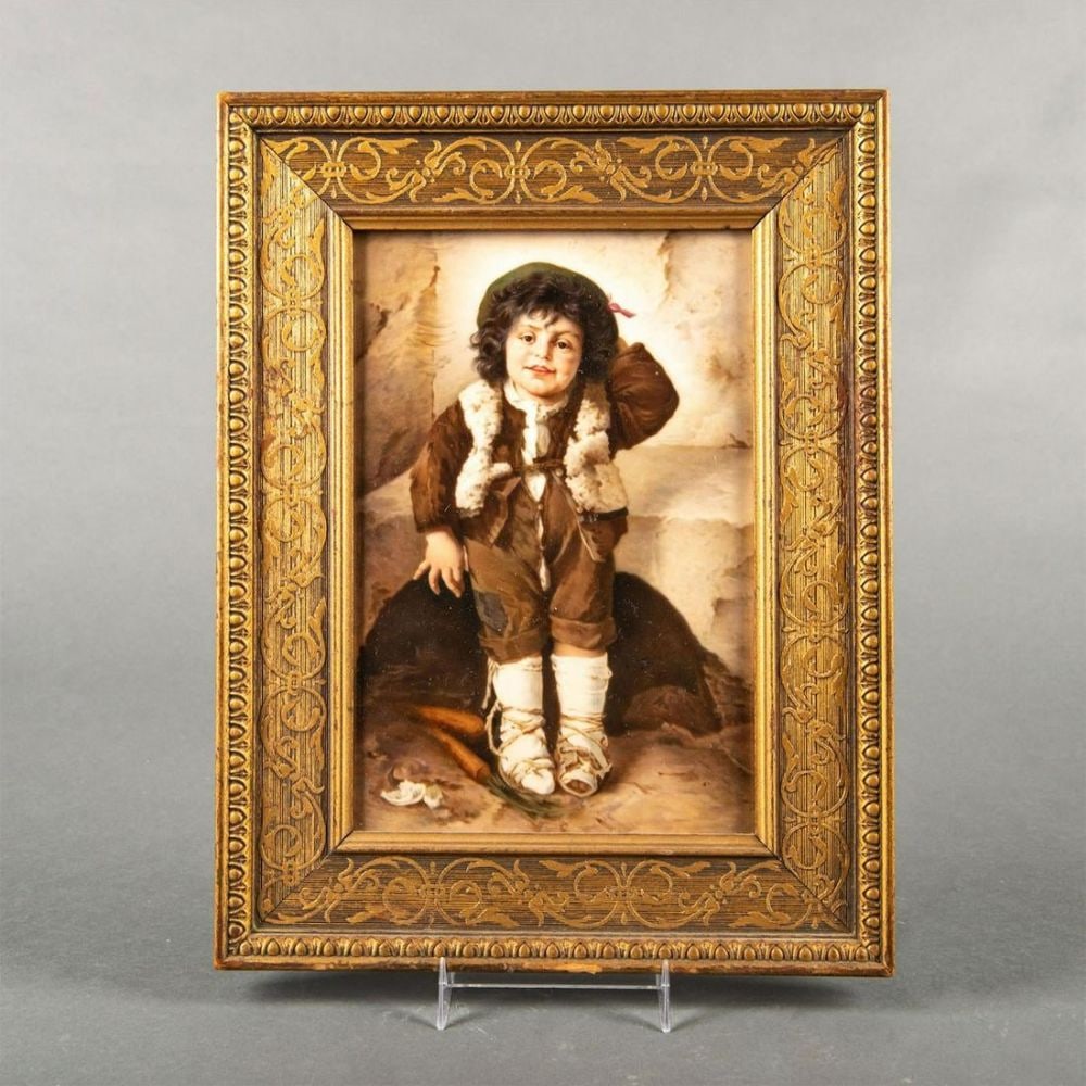 Kpm Porcelain Plaque, Little Shepherd Boy (1 of 2)