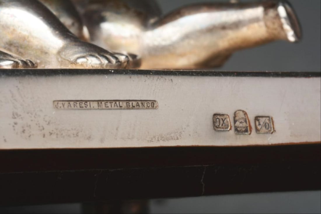 Sterling Silver Plated Table Mirror. - 2