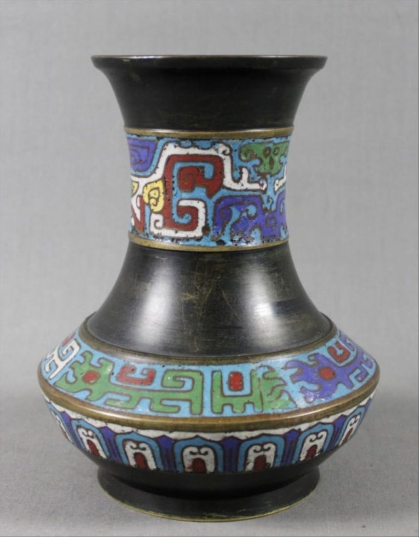 Small Chinese Bronze And Champleve Vase (1 of 3)