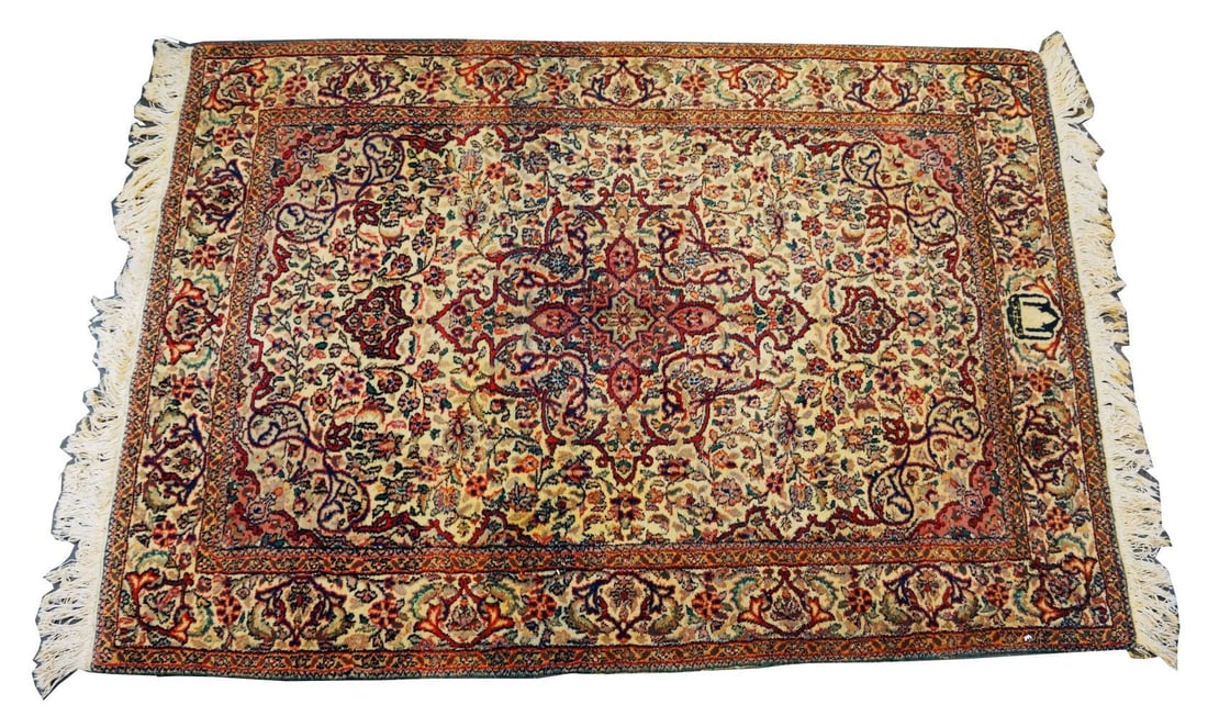 Indo-Kashan Throw Rug (1 of 3)
