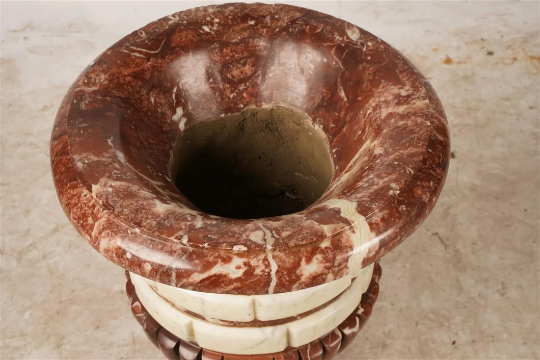 Pair of Italian Neoclassical Style Variegated Marble Vase Urns (1 of 11)