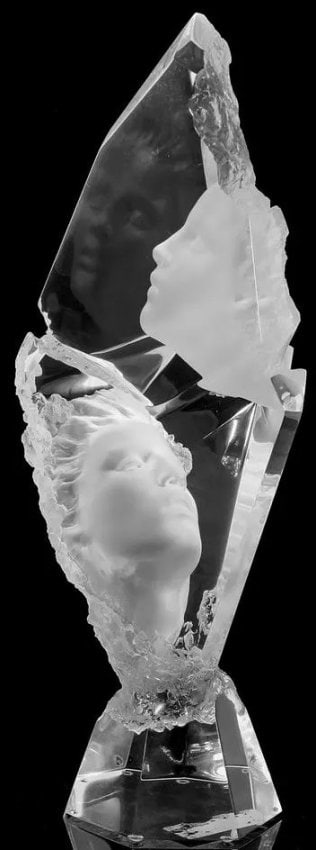 Large 18" Michael Wilkinson, Crystal Fire, Acrylic, Sculpture Signed Numbered (1 of 3)