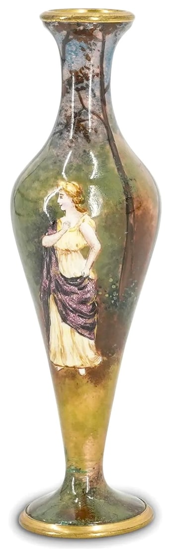 Large 19th C. Antique French Enameled Superb Vase Signed by Gamet (1 of 5)